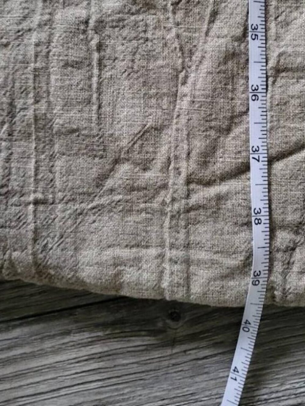 L/XL Oatmeal Heavy Raw Linen Quilted Duster Coat Oversized NWOT - Picture 6 of 13